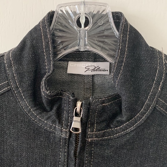 CHICO’S Black Jean Jacket - Picture 3 of 16